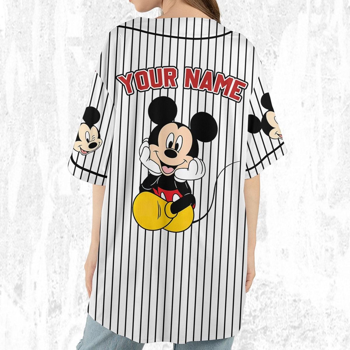 Mckenzieshoponline Disney Vintage Mickey Mouse Smile Personalized Baseball Jersey For Fans - Image 8