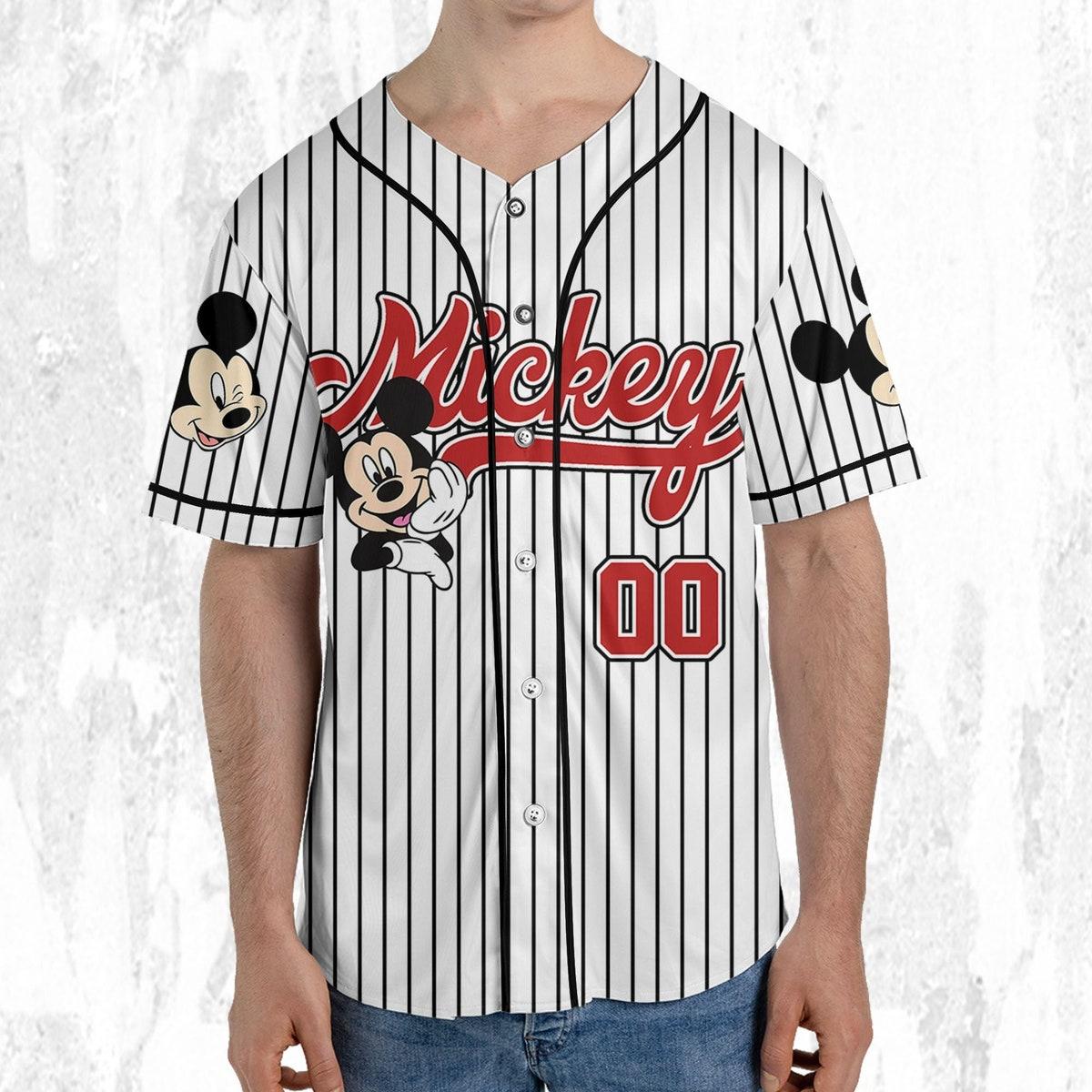 Mckenzieshoponline Disney Vintage Mickey Mouse Smile Personalized Baseball Jersey For Fans - Image 7