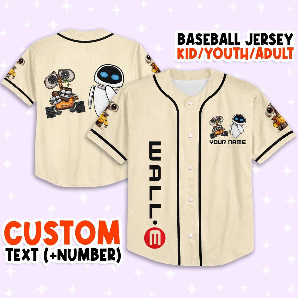 Mckenzieshoponline Disney Wall-e And Eve Personalized Baseball Jersey For Fans