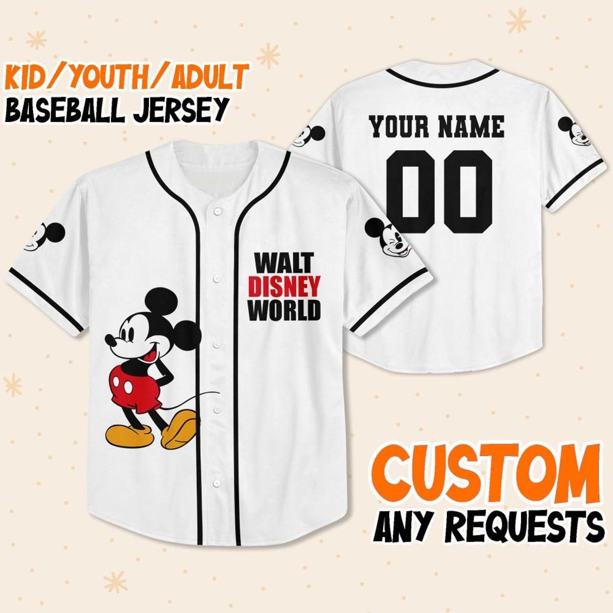 Mckenzieshoponline Disney Walt Disney World White Personalized Baseball Jersey For Fans - Image 2