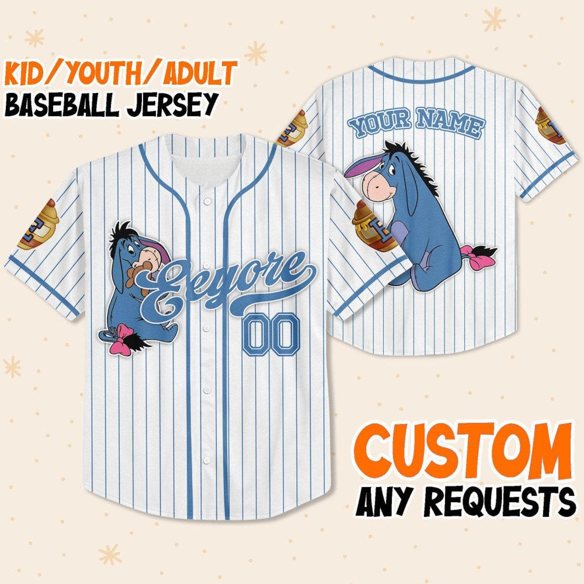 Mckenzieshoponline Disney Winnie The Pooh Eeyore Personalized Baseball Jersey For Fans