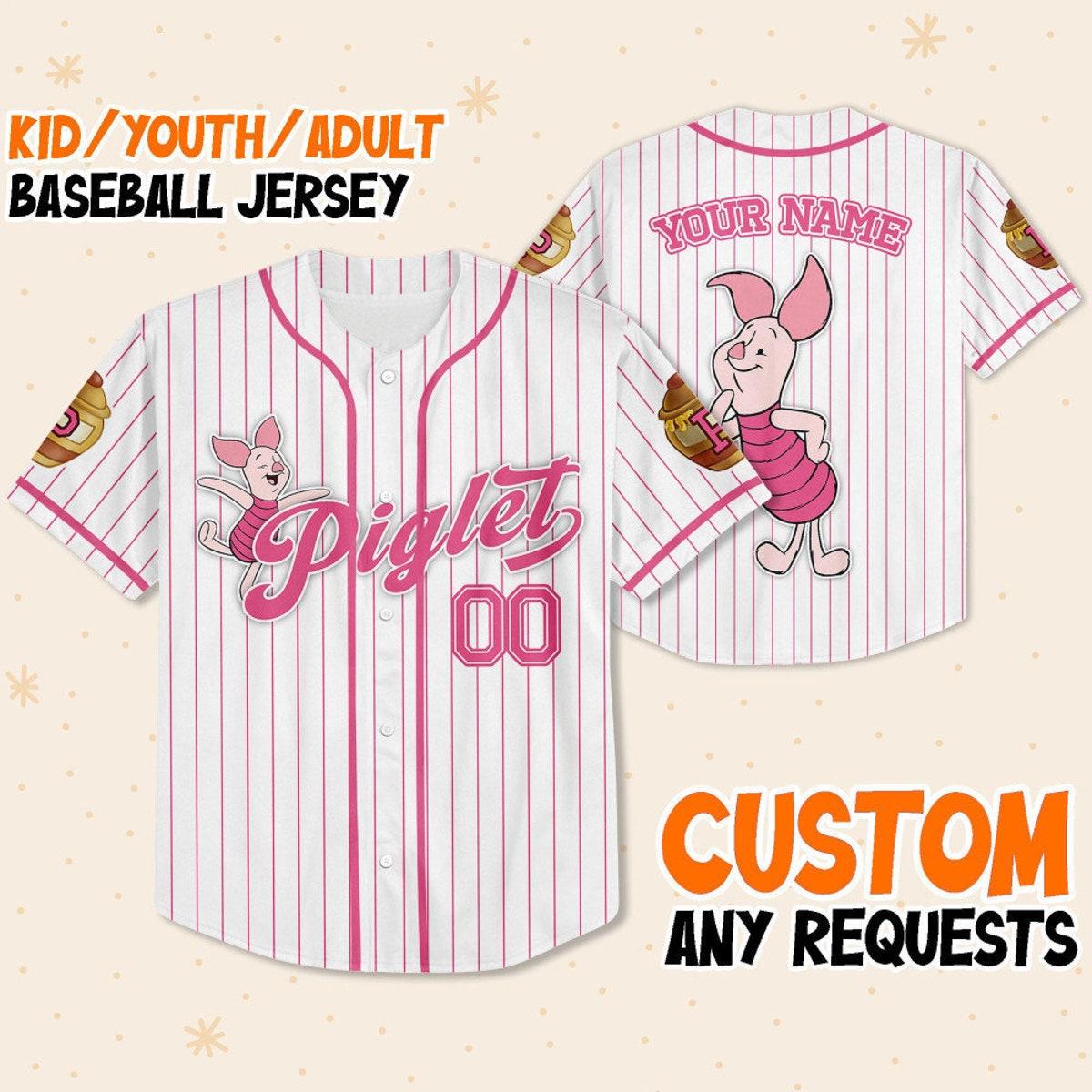 Mckenzieshoponline Disney Winnie The Pooh Piglet Personalized Baseball Jersey For Fans