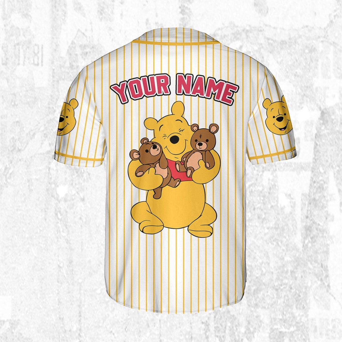 Mckenzieshoponline Disney Winnie The Pooh Striped Personalized Baseball Jersey For Fans - Image 5
