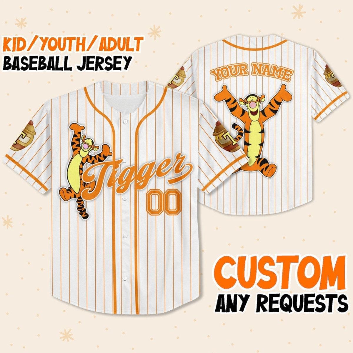 Mckenzieshoponline Disney Winnie The Pooh Tigger Disney Personalized Baseball Jersey For Fans - Image 2