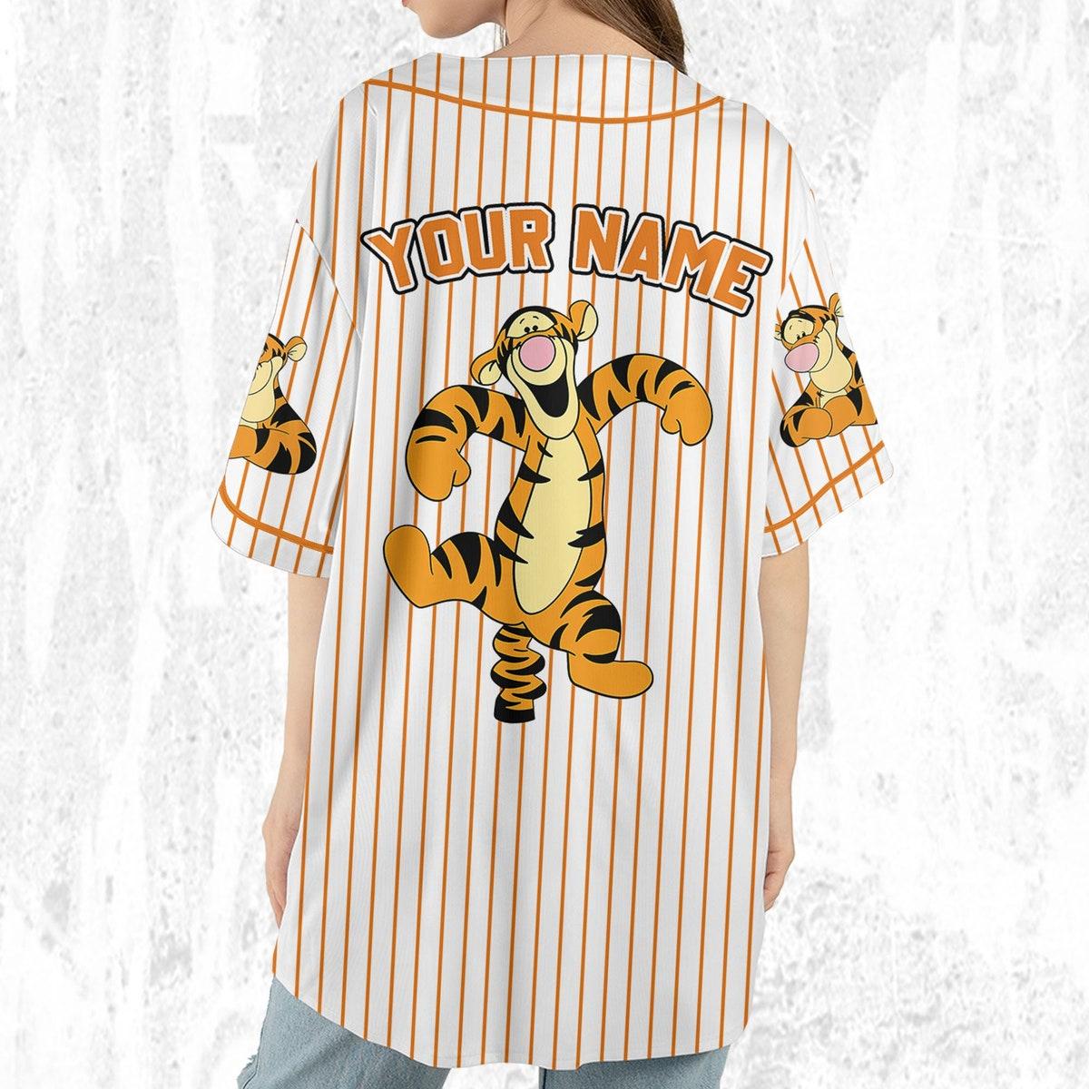 Mckenzieshoponline Disney Winnie The Pooh Tigger Striped Personalized Baseball Jersey For Fans - Image 7