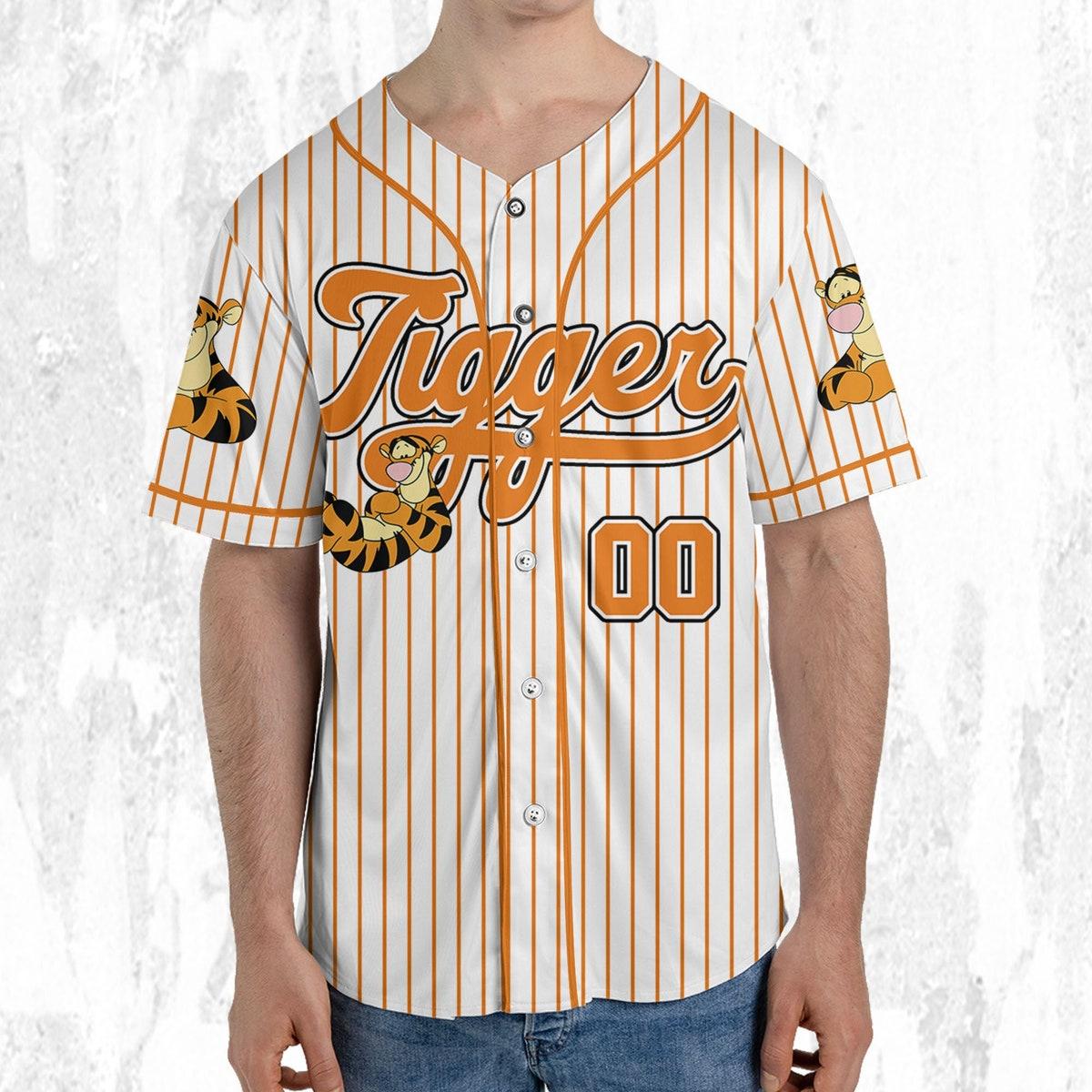 Mckenzieshoponline Disney Winnie The Pooh Tigger Striped Personalized Baseball Jersey For Fans - Image 6