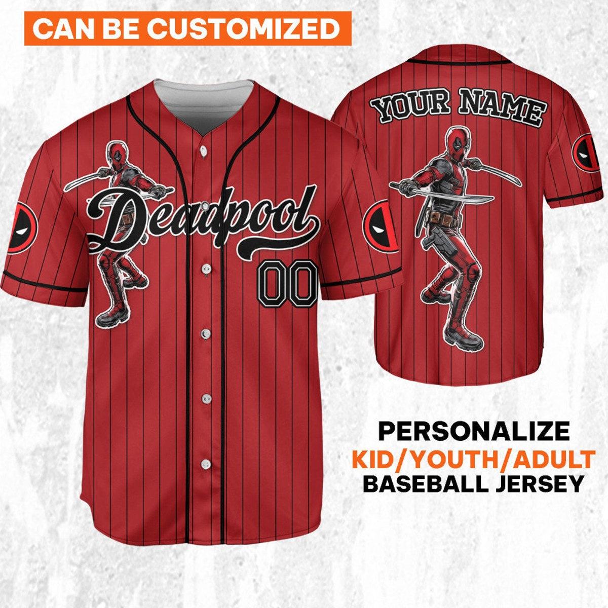 Mckenzieshoponline Disney Wolverine And Deadpool Hero Sport Personalized Baseball Jersey For Fans