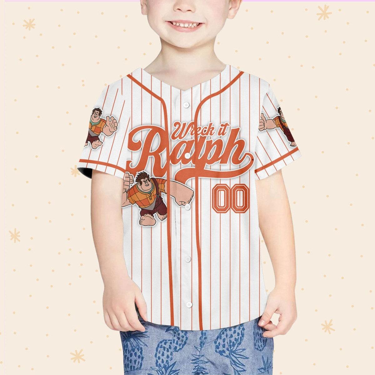 Mckenzieshoponline Disney Wreck It Ralph Simple Stripe Personalized Baseball Jersey For Fans - Image 5