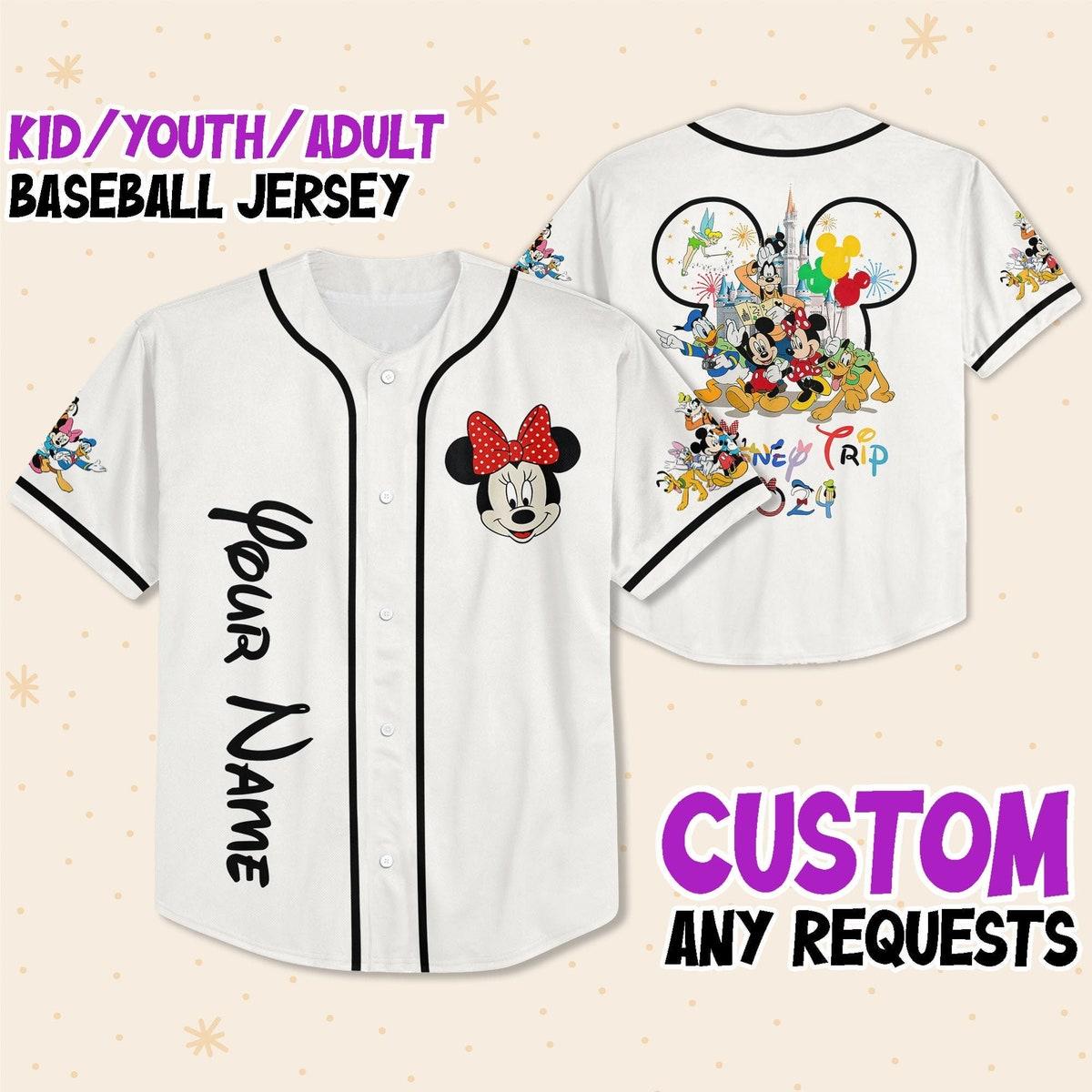 Mckenzieshoponline Disneyland Disney Trip With Minnie Mouse 2024 Personalized Baseball Jersey For Fans