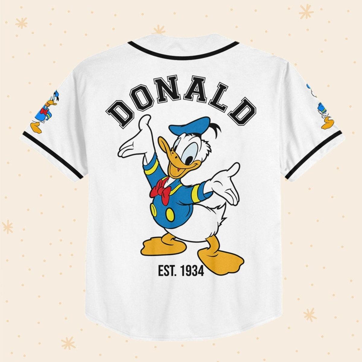 Mckenzieshoponline Disneyland Donald Duck Vintage Disney Characters Personalized Baseball Jersey For Fans - Image 4