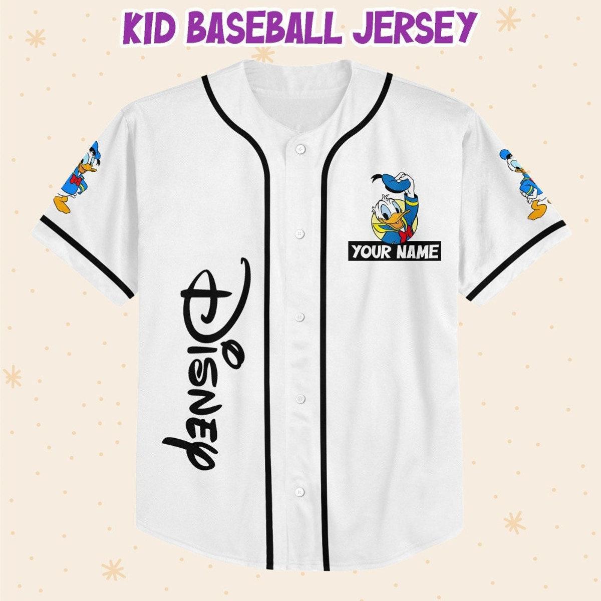 Mckenzieshoponline Disneyland Donald Duck Vintage Disney Characters Personalized Baseball Jersey For Fans - Image 3