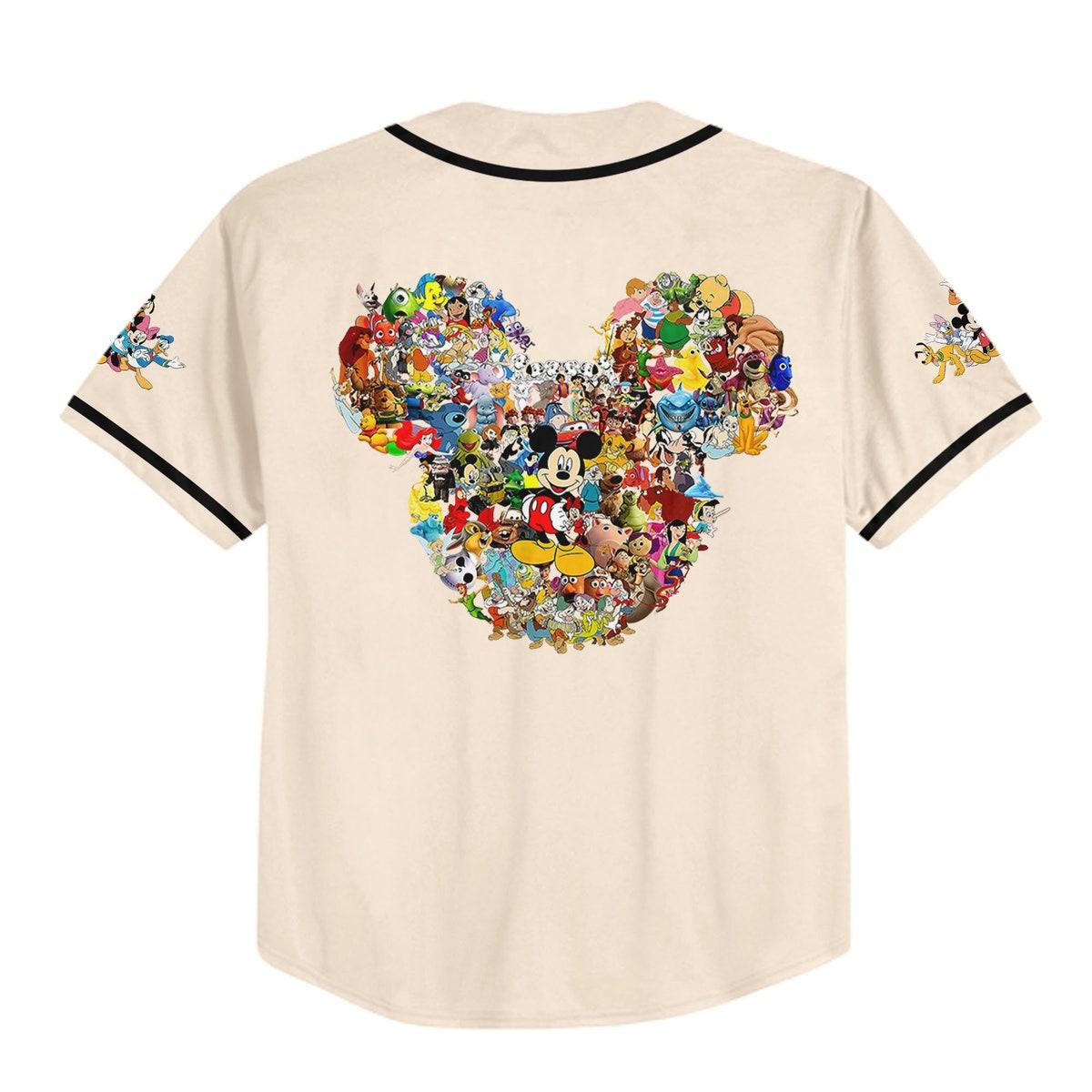 Mckenzieshoponline Disneyland Mickey Head Disney Characters Personalized Baseball Jersey For Fans - Image 4