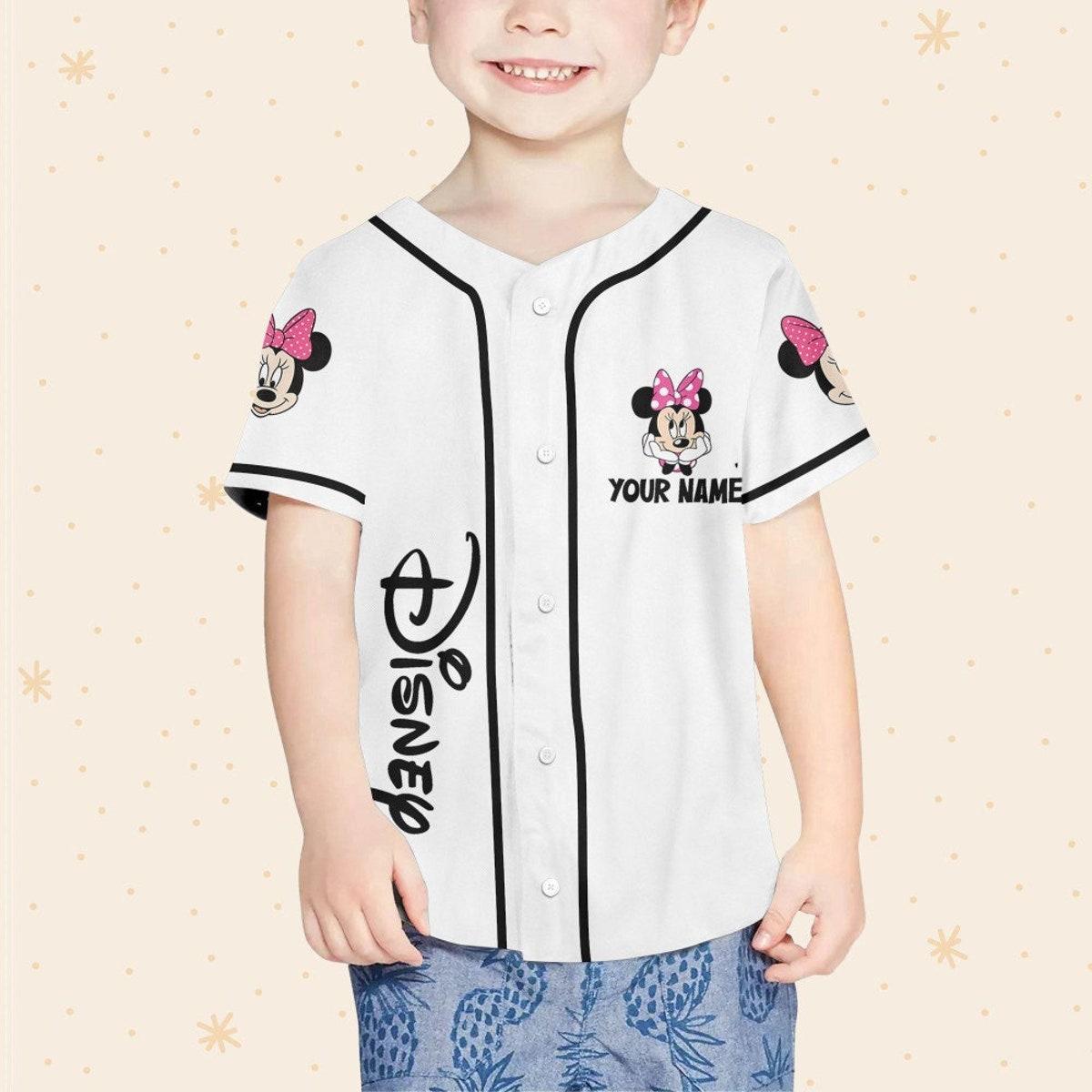 Mckenzieshoponline Disneyland Minnie Mouse Vintage Disney Characters Personalized Baseball Jersey For Fans - Image 5