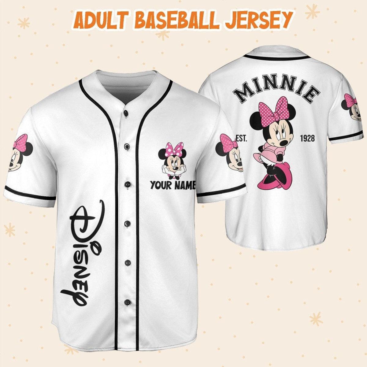 Mckenzieshoponline Disneyland Minnie Mouse Vintage Disney Characters Personalized Baseball Jersey For Fans - Image 6