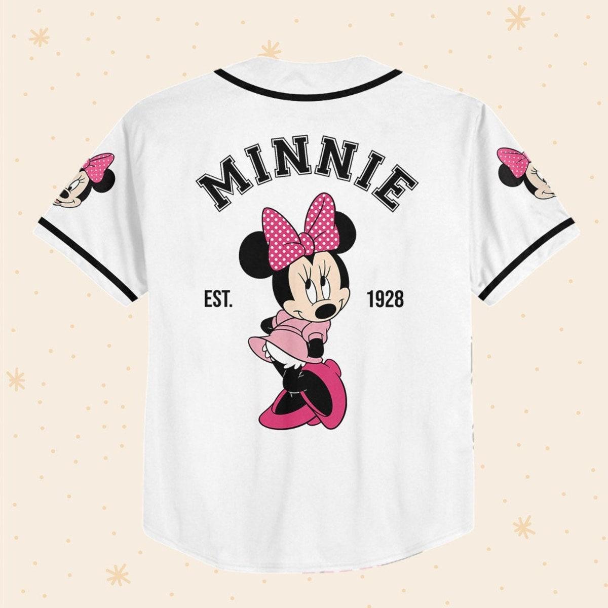 Mckenzieshoponline Disneyland Minnie Mouse Vintage Disney Characters Personalized Baseball Jersey For Fans - Image 4