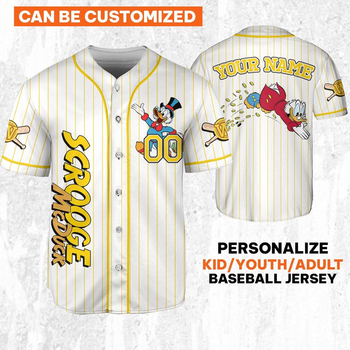 Mckenzieshoponline Ducktales Scrooge Mcduck Classic Binding Disney Personalized Baseball Jersey For Fans - Image 2