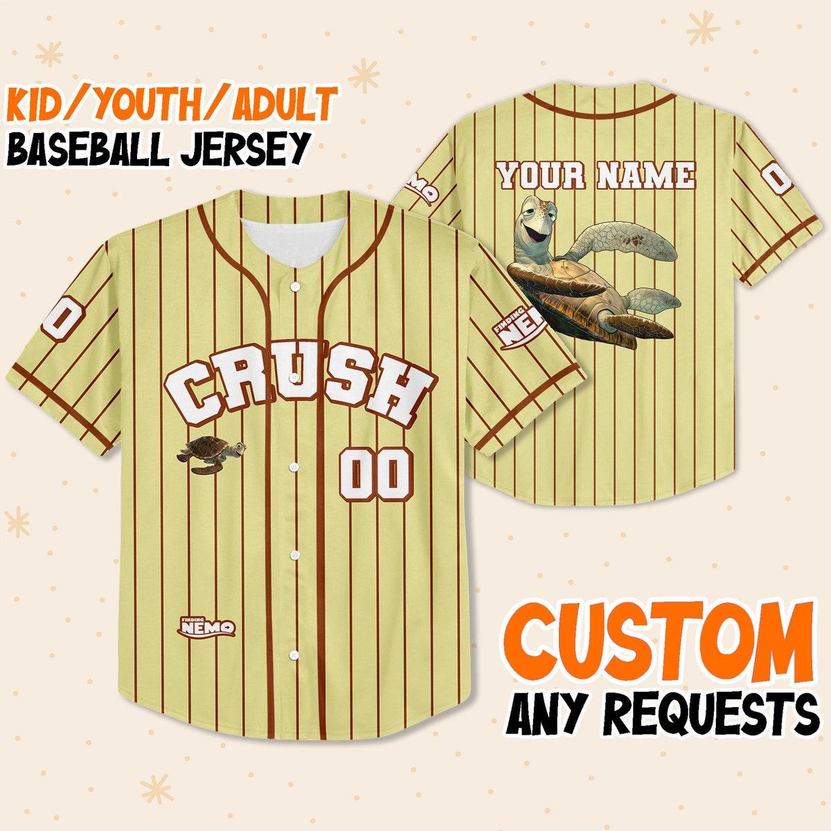 Mckenzieshoponline Finding Nemo Crush Sea Turtle Disney Personalized Baseball Jersey For Fans