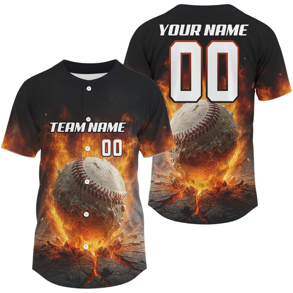 Mckenzieshoponline Flaming Personalized Baseball Jersey For Fans