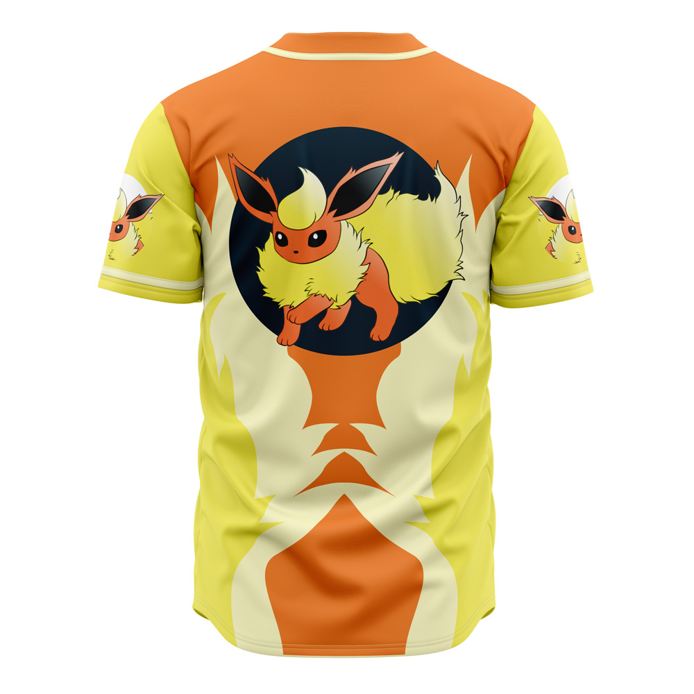 Mckenzieshoponline Flareon Eeveelution Pokemon Personalized Baseball Jersey For Fans - Image 2