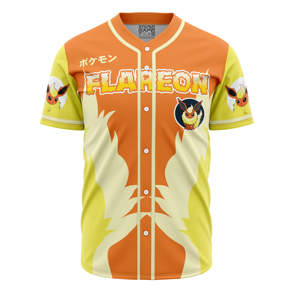 Mckenzieshoponline Flareon Eeveelution Pokemon Personalized Baseball Jersey For Fans