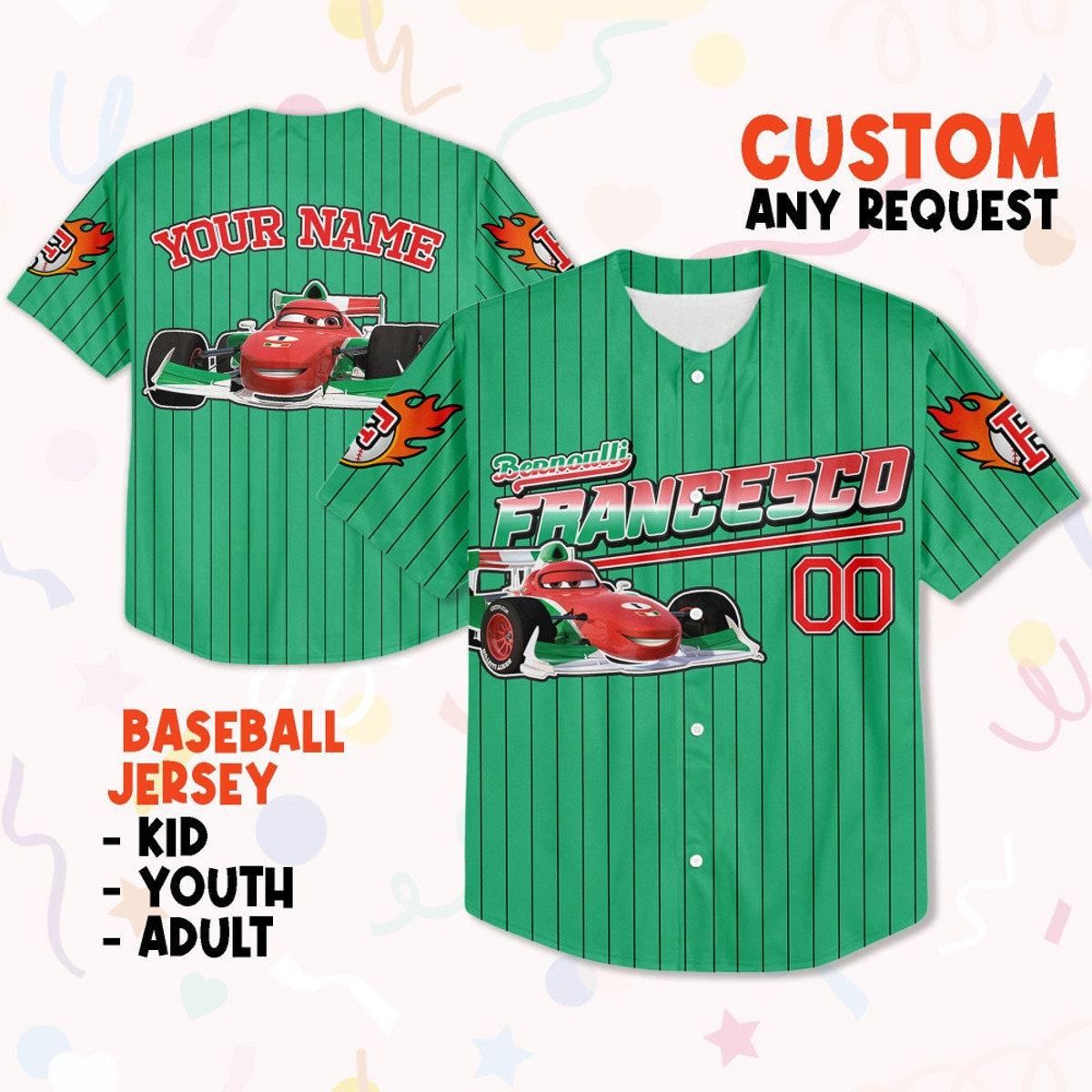 Mckenzieshoponline Francesco Redgreen Lightning Mcqueen Personalized Baseball Jersey For Fans