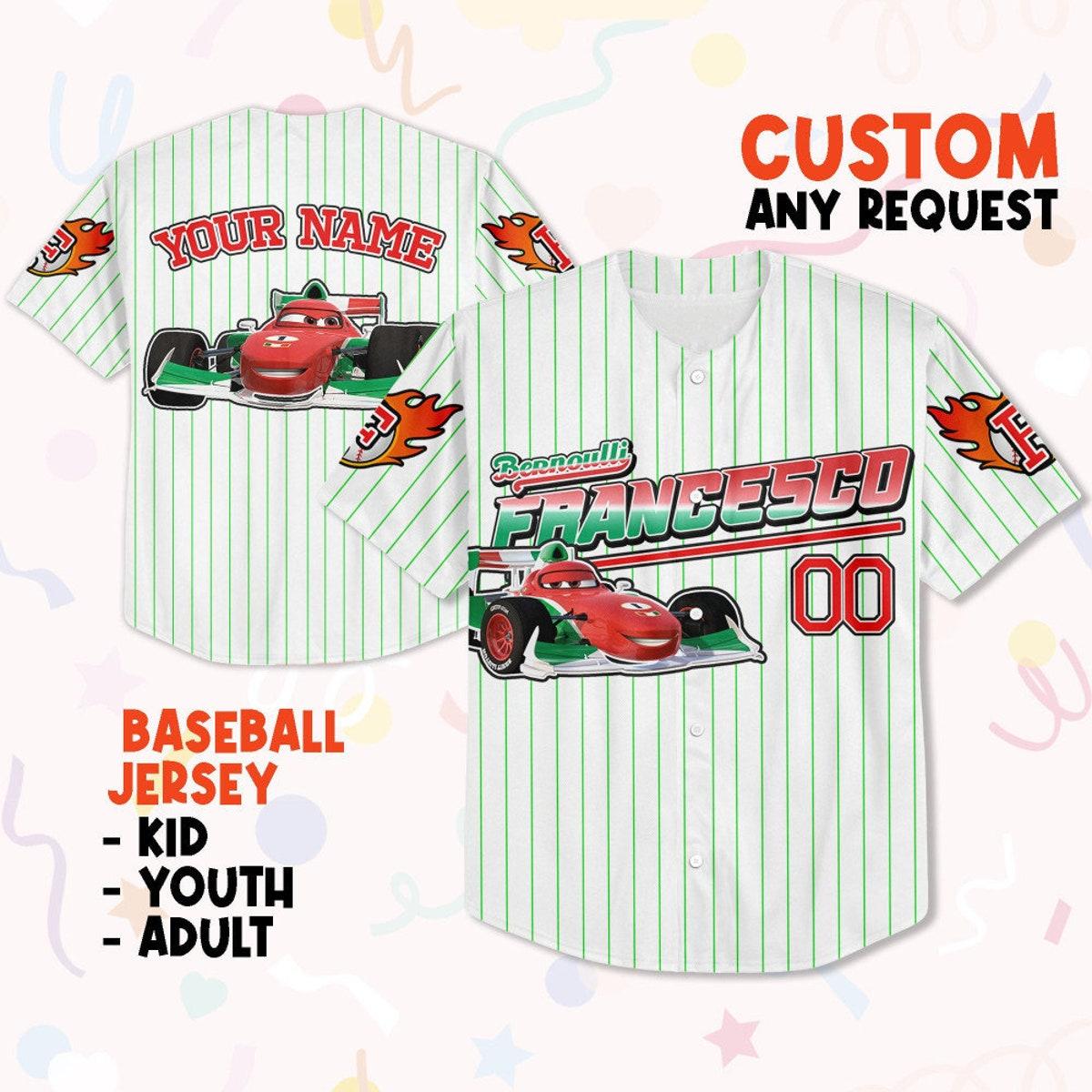 Mckenzieshoponline Francesco Redgreen Lightning Mcqueen Personalized Baseball Jersey For Fans