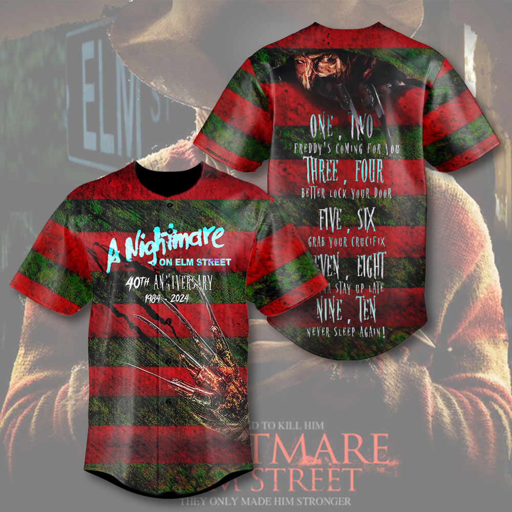 Jerseytrend Freddy Krueger A Nightmare on Elm Street Personalized Baseball Jersey For Fans