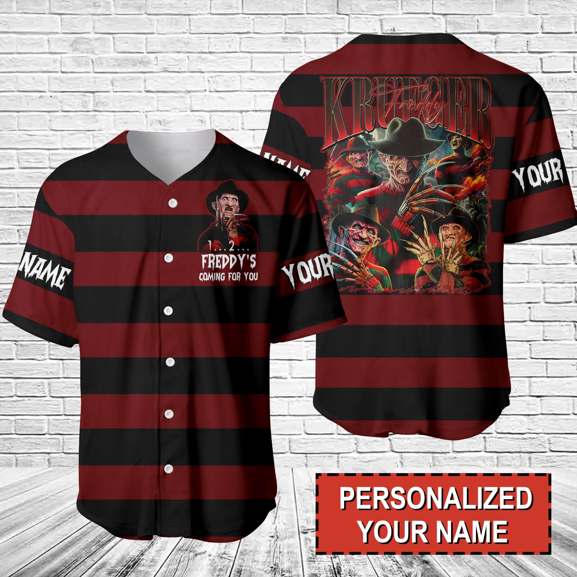 Jerseytrend Freddy Krueger Halloween Personalized Baseball Jersey For Fans