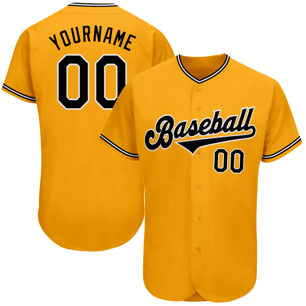 Mckenzieshoponline Gold Black White Personalized Baseball Jersey For Fans