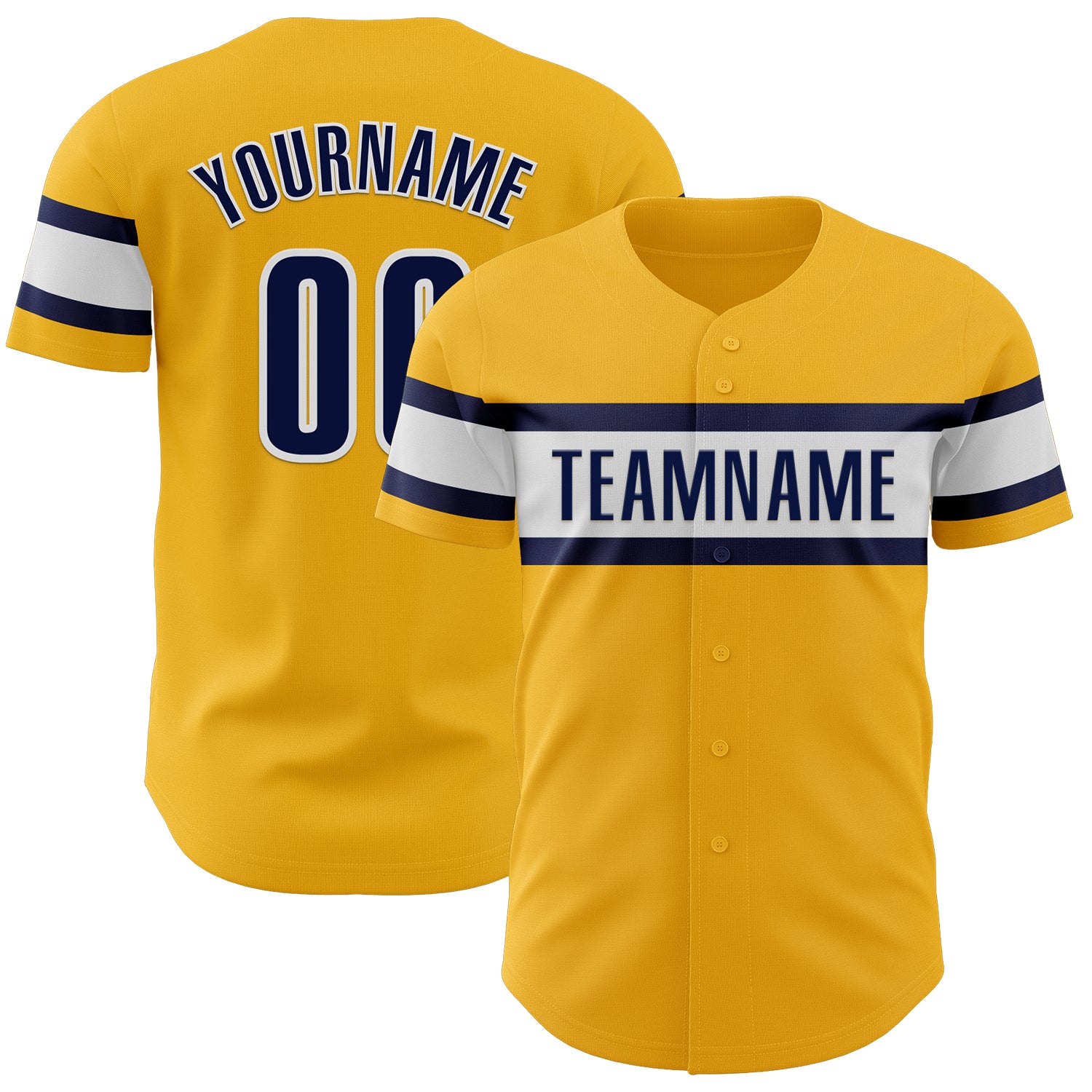 Mckenzieshoponline Gold Navy White Personalized Baseball Jersey For Fans