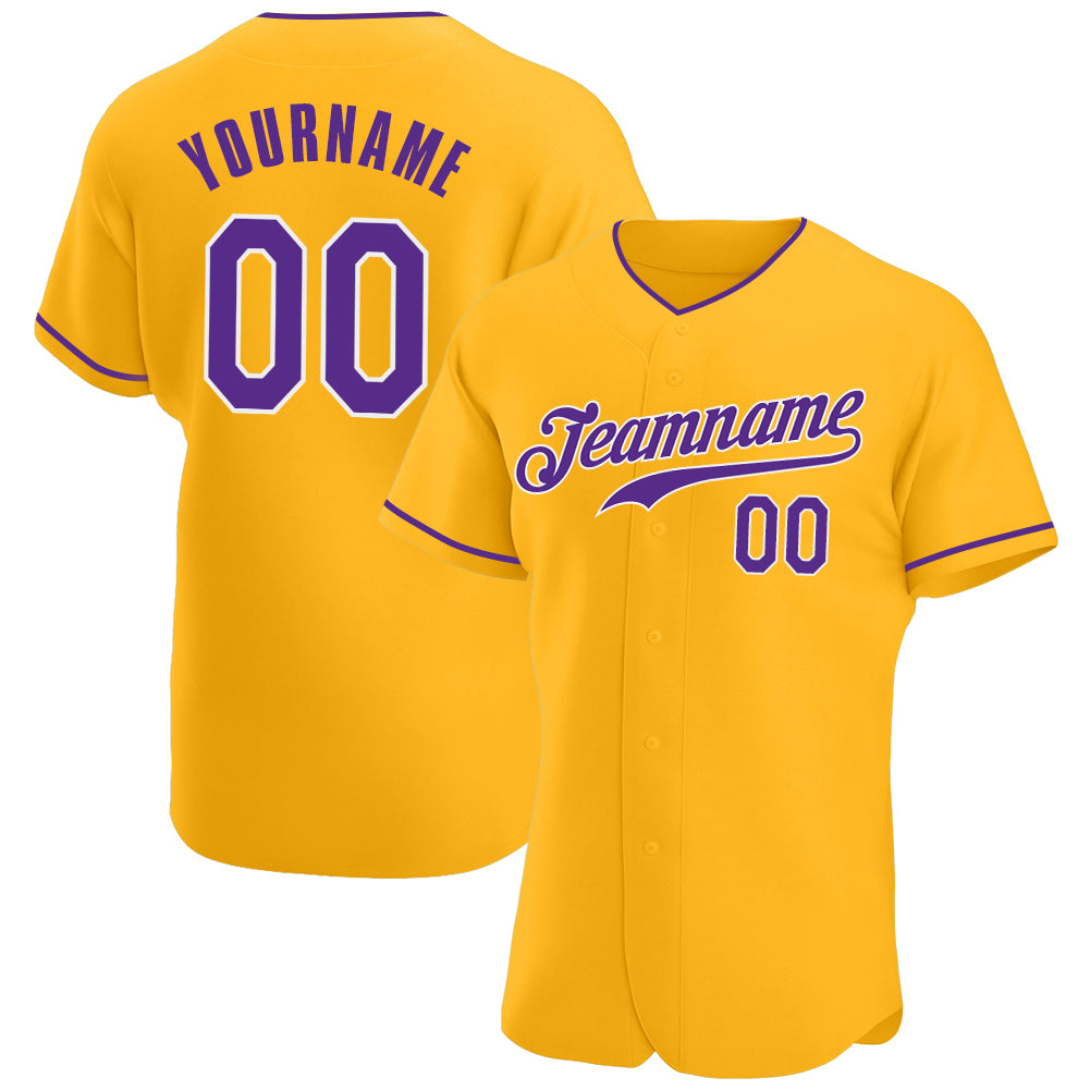 Mckenzieshoponline Gold Purple White Personalized Baseball Jersey For Fans