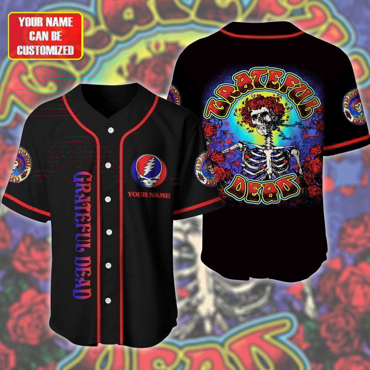 Jerseytrend Grateful Dead Personalized Baseball Jersey For Fans