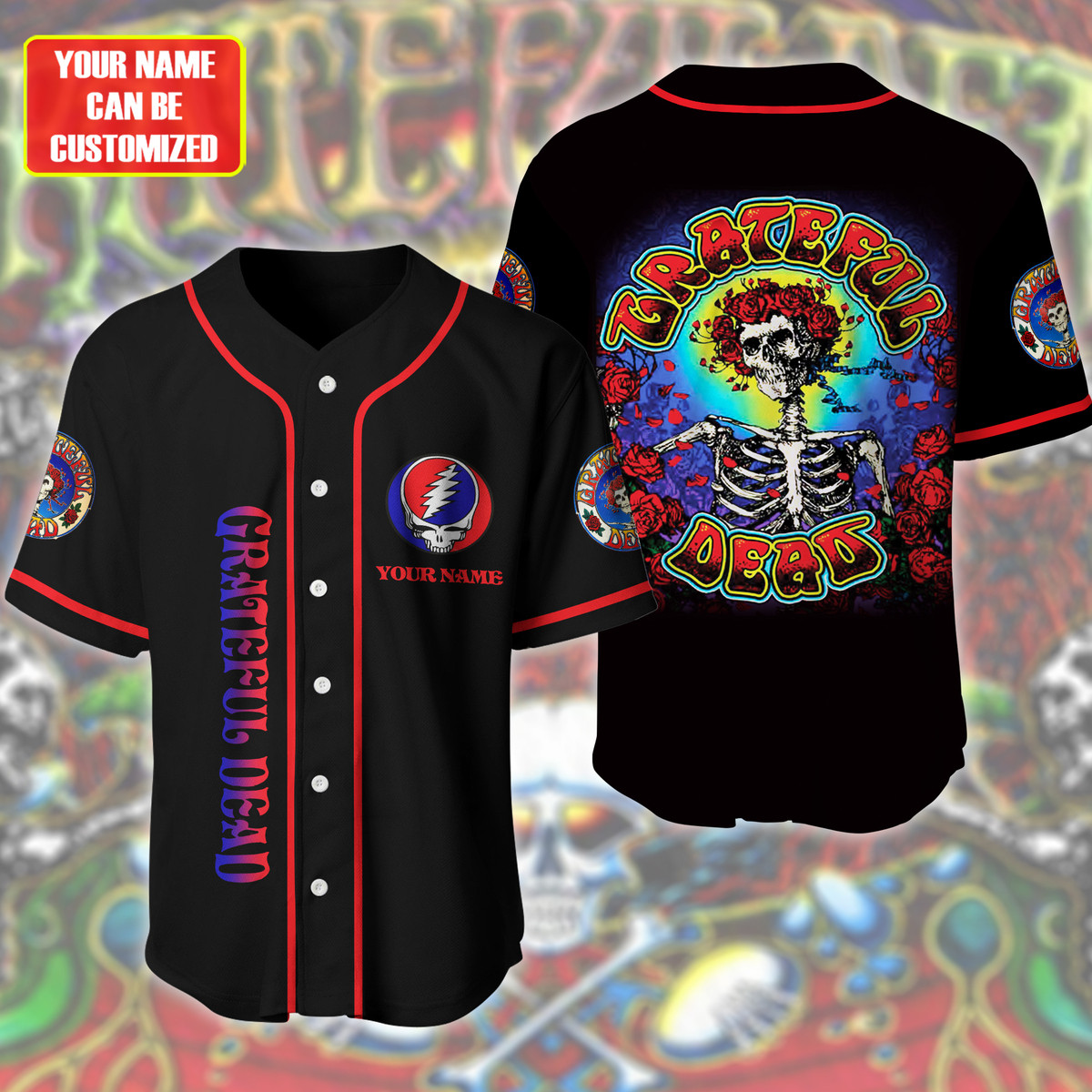 Jerseytrend Grateful Dead Personalized Baseball Jersey For Fans - Image 2