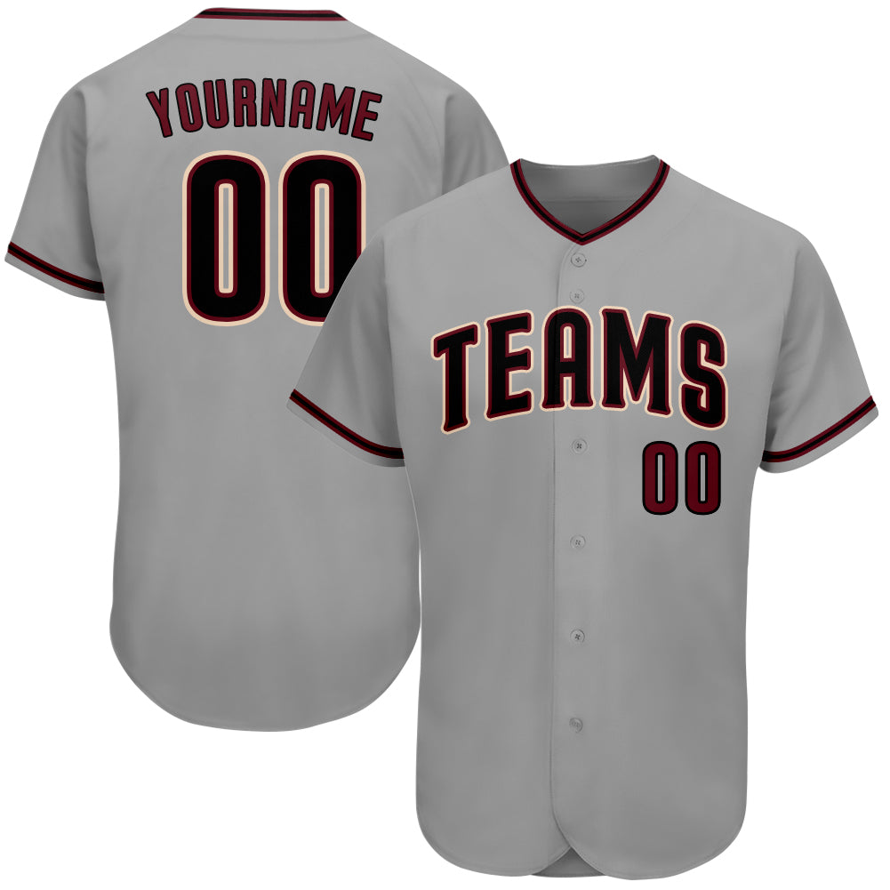 Mckenzieshoponline Gray Black Crimson Personalized Baseball Jersey For Fans