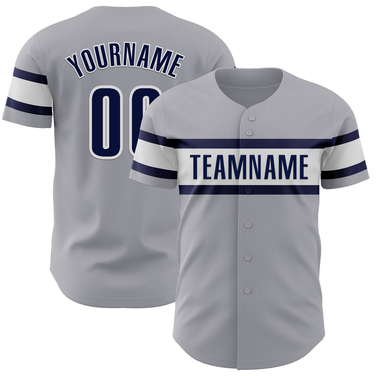 Mckenzieshoponline Gray Navy White Personalized Baseball Jersey For Fans