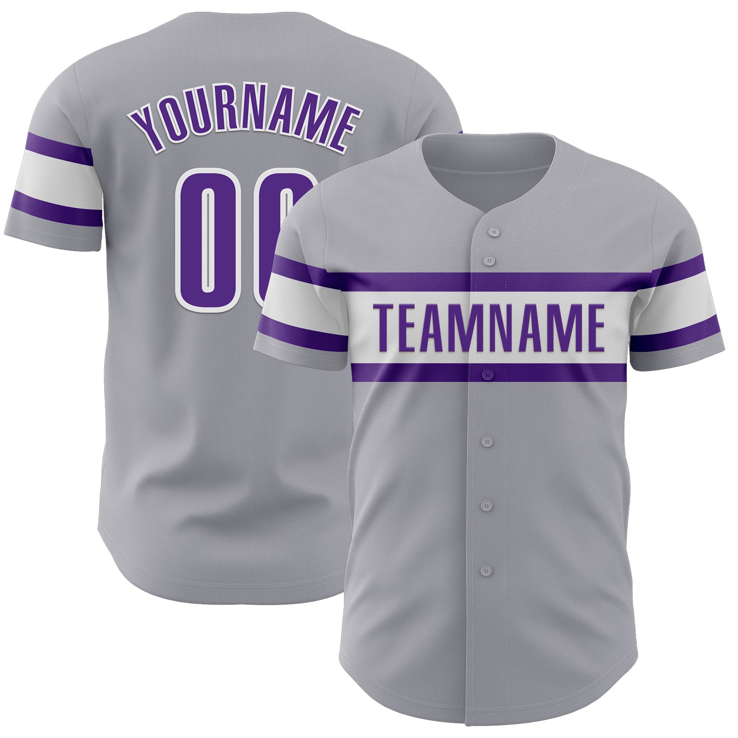 Mckenzieshoponline Gray Purple White Personalized Baseball Jersey For Fans