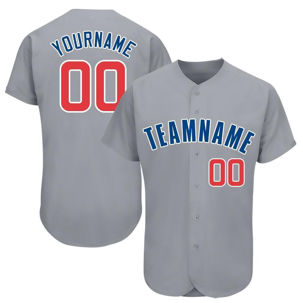 Mckenzieshoponline Gray Red Royal Personalized Baseball Jersey For Fans