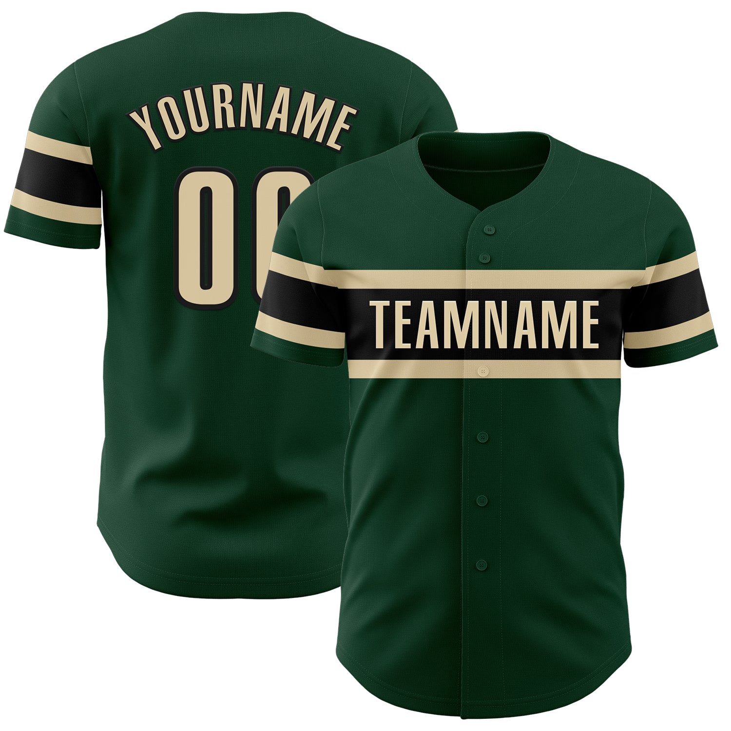 Mckenzieshoponline Green Cream Black Personalized Baseball Jersey For Fans
