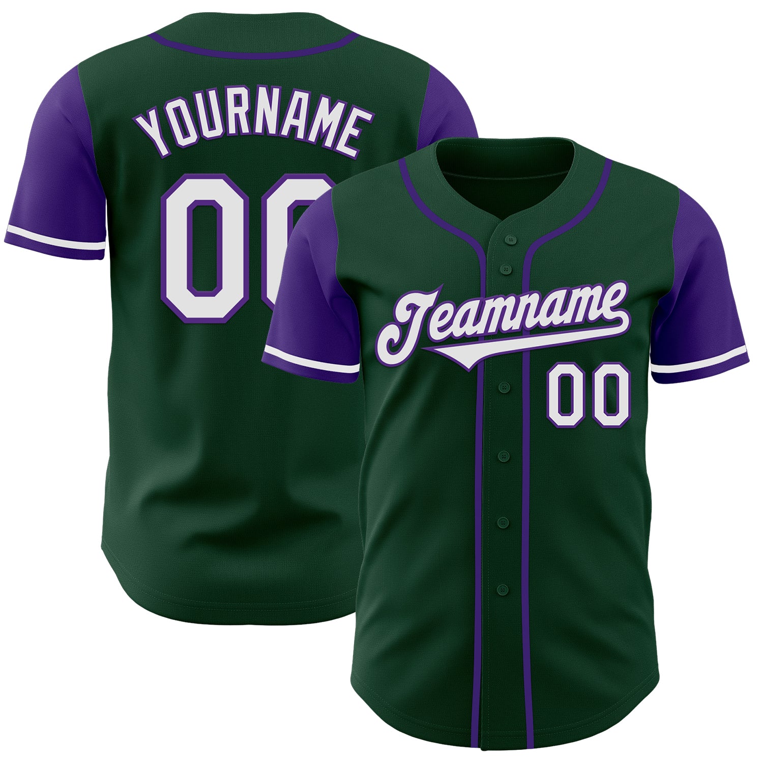 Mckenzieshoponline Green White Purple Two Tone Personalized Baseball Jersey For Fans