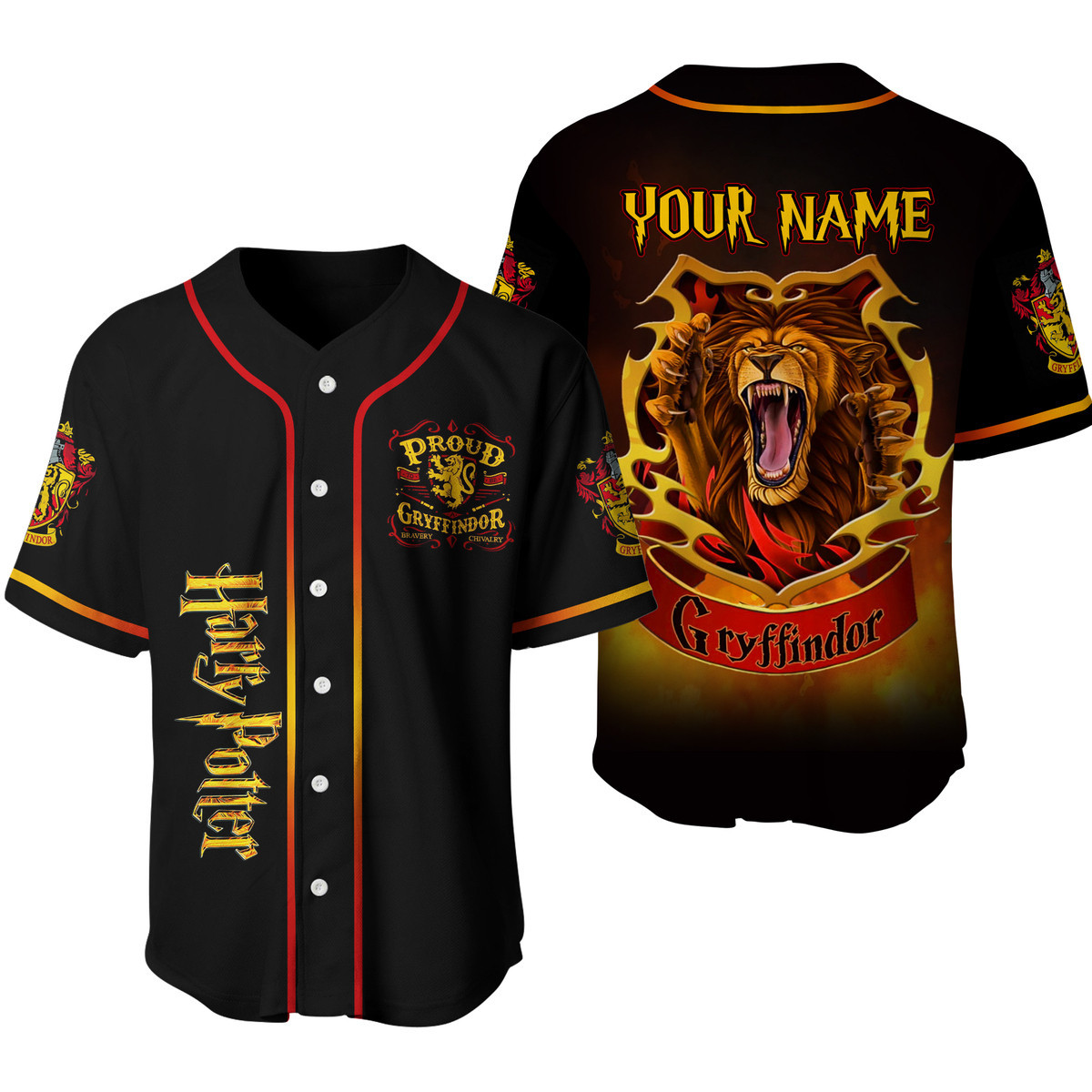 Jerseytrend Gryffindor Harry Potter Personalized Baseball Jersey For Fans - Image 3