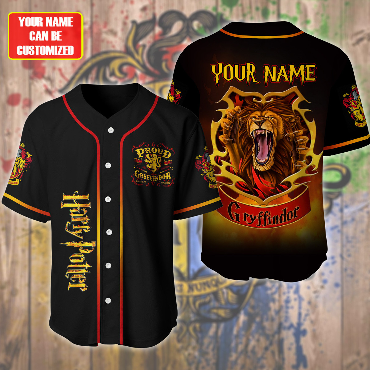 Jerseytrend Gryffindor Harry Potter Personalized Baseball Jersey For Fans - Image 2