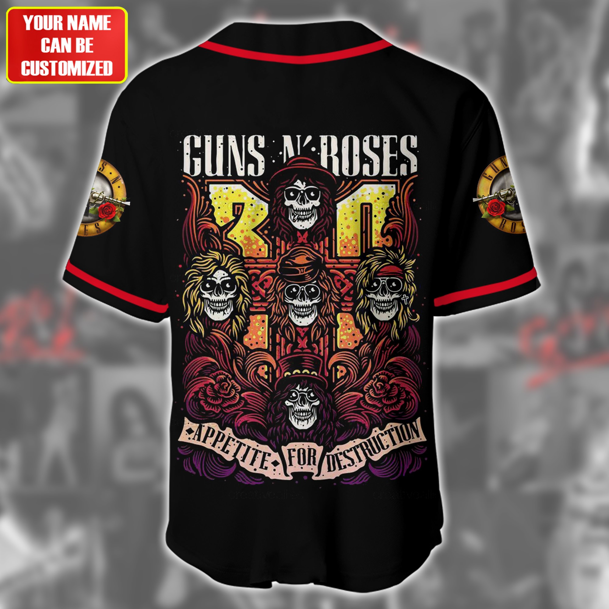 Jerseytrend Guns N' Roses Appetite for Destruction Personalized Baseball Jersey For Fans - Image 4