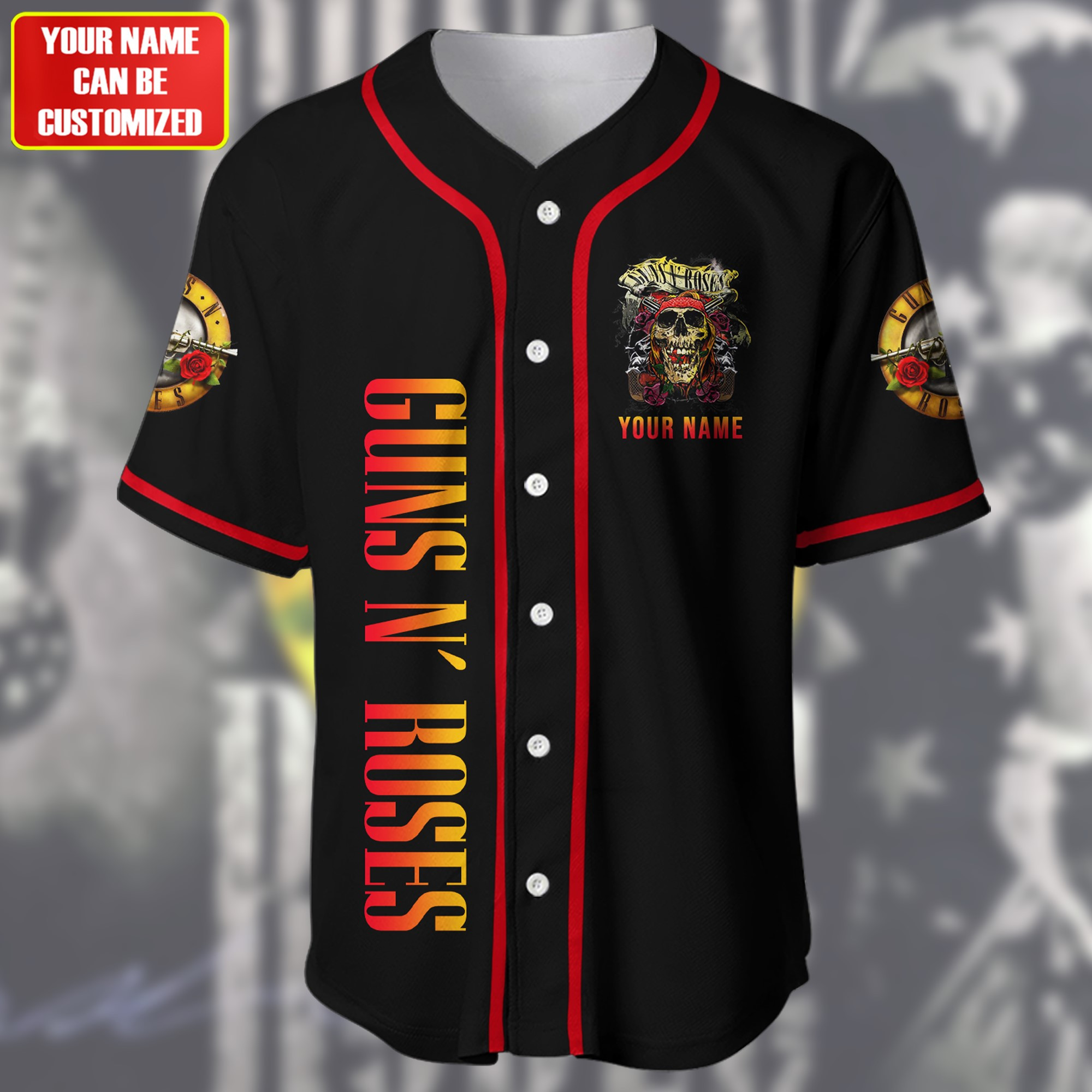 Jerseytrend Guns N' Roses Band Personalized Baseball Jersey For Fans - Image 3
