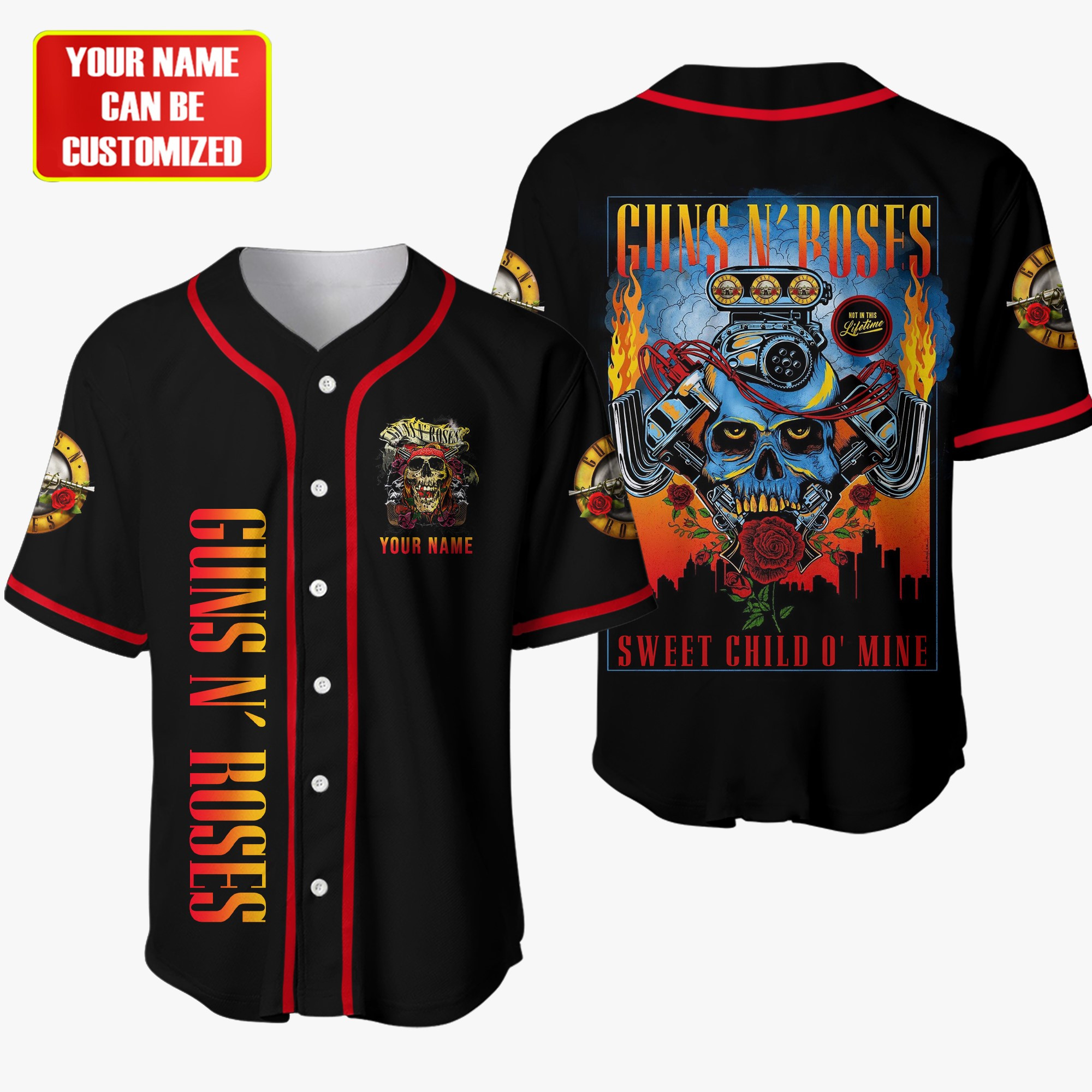 Jerseytrend Guns N' Roses Band Personalized Baseball Jersey For Fans - Image 2