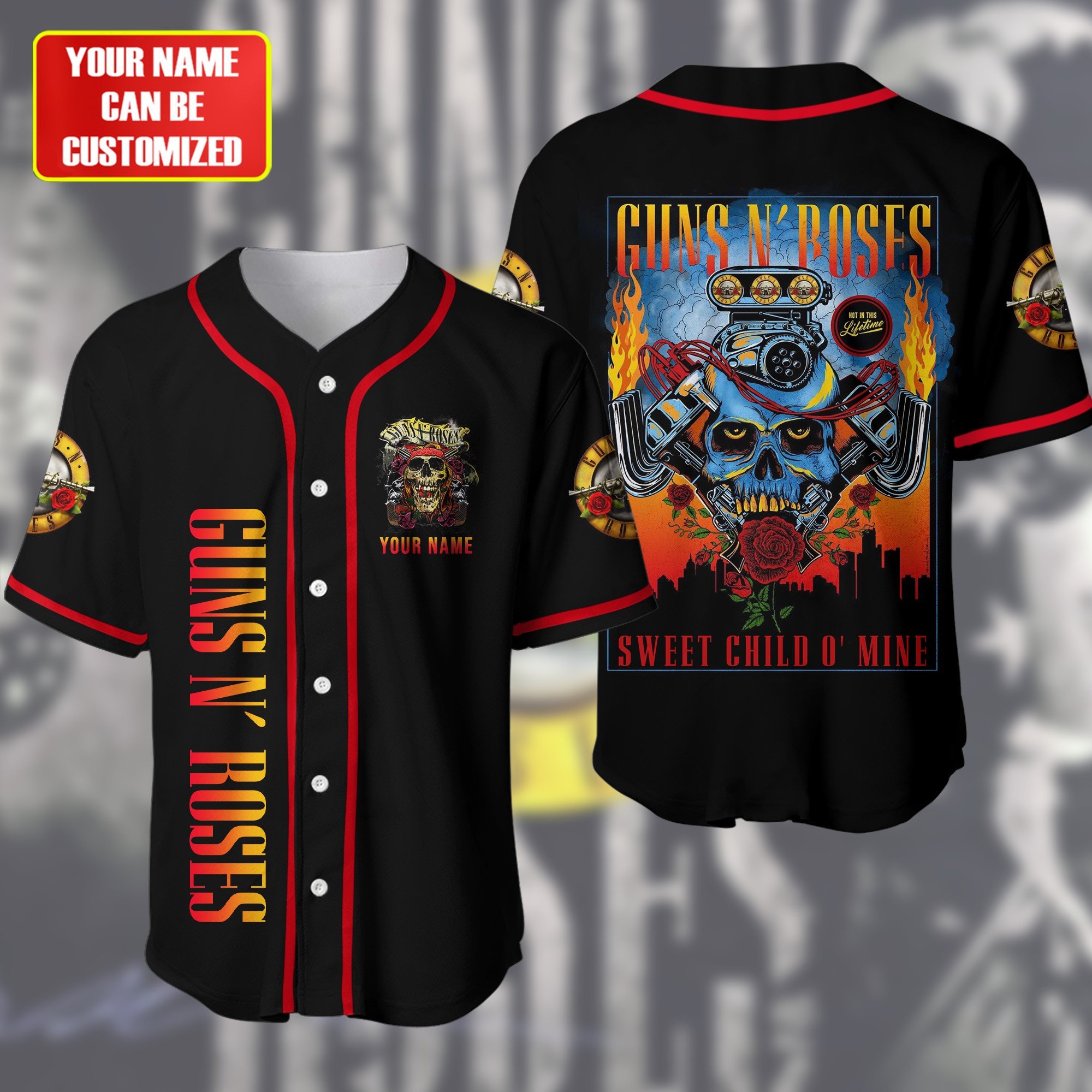 Jerseytrend Guns N' Roses Band Personalized Baseball Jersey For Fans