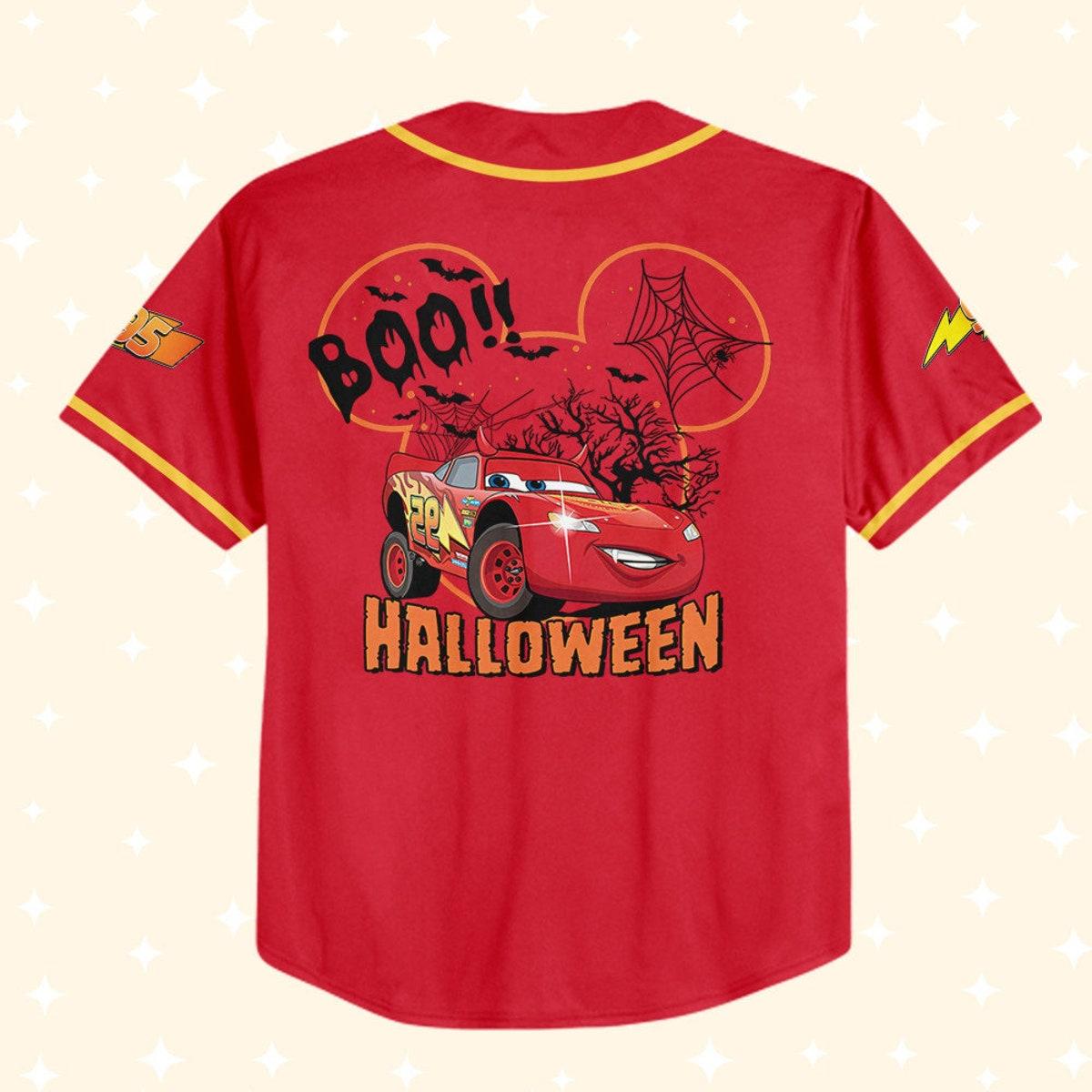 Mckenzieshoponline Halloween Cars Mickey Head Mcqueen Boo Personalized Baseball Jersey For Fans - Image 4