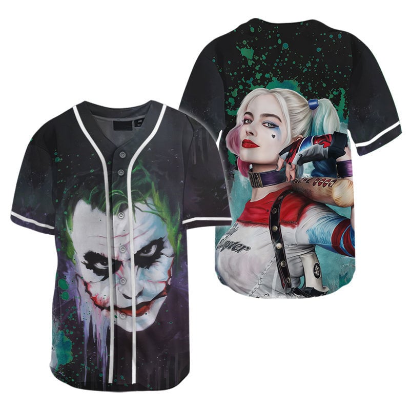 Mckenzieshoponline Harley Quinn & Joker Movies Personalized Baseball Jersey For Fans