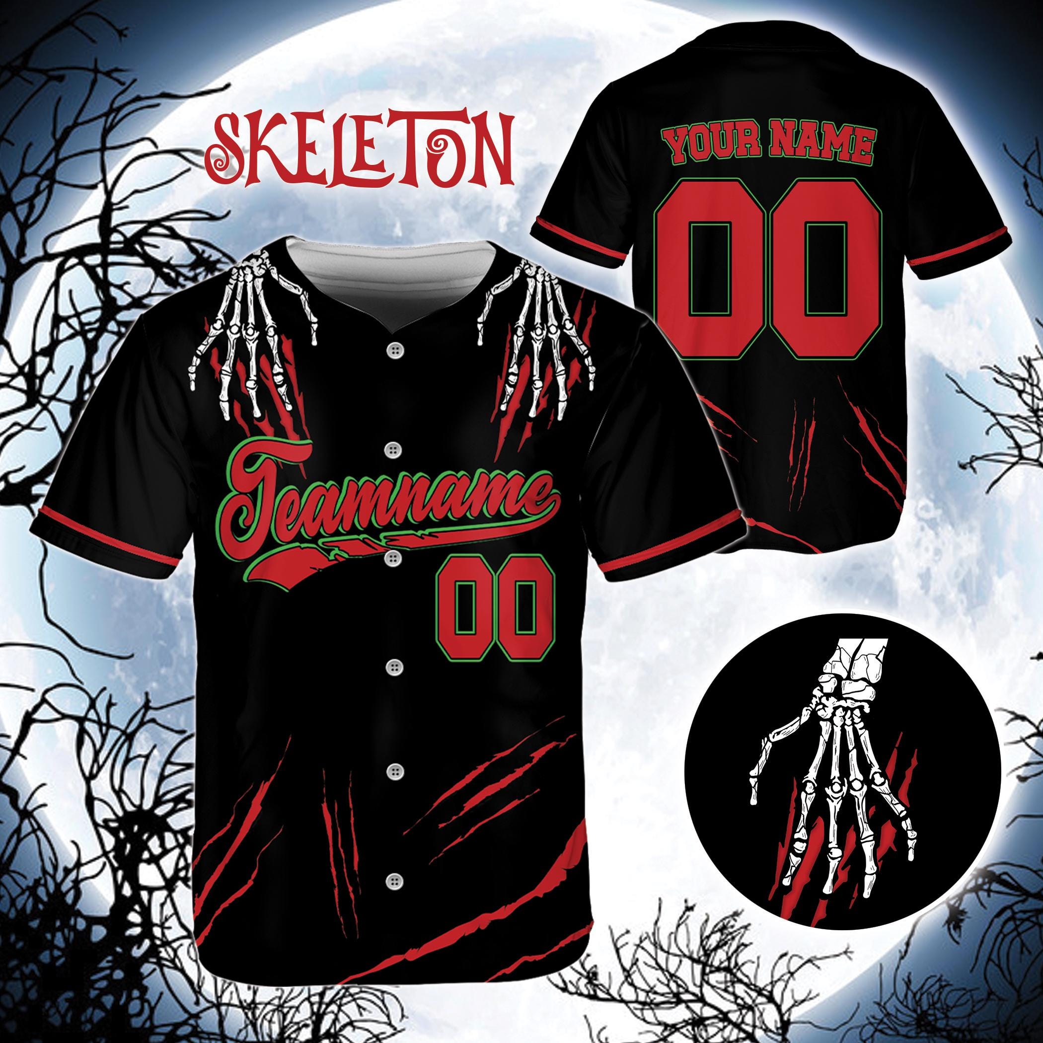 Jerseytrend Horor Zoombie Halloween  Personalized Baseball Jersey For Fans - Image 2