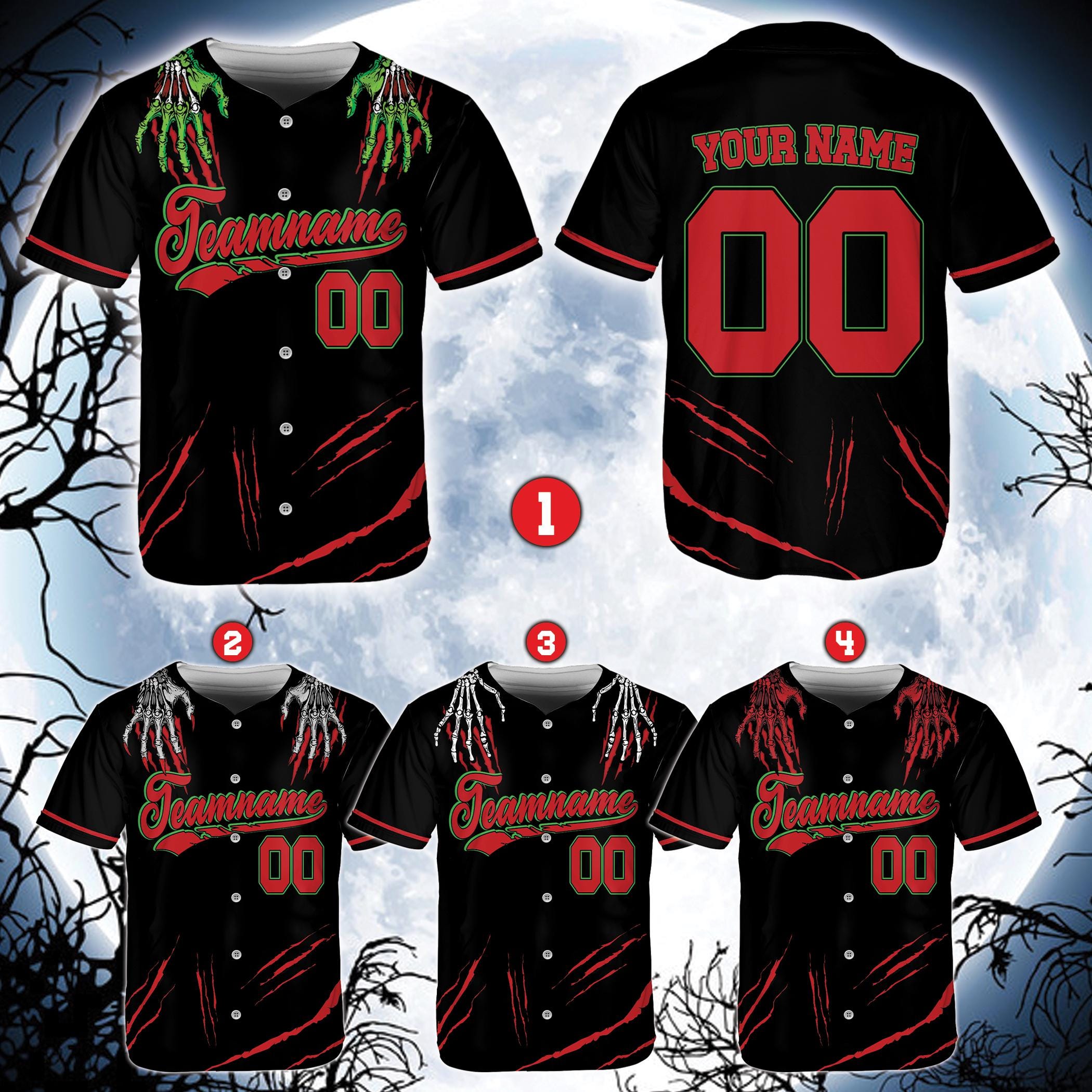 Jerseytrend Horor Zoombie Halloween  Personalized Baseball Jersey For Fans - Image 6