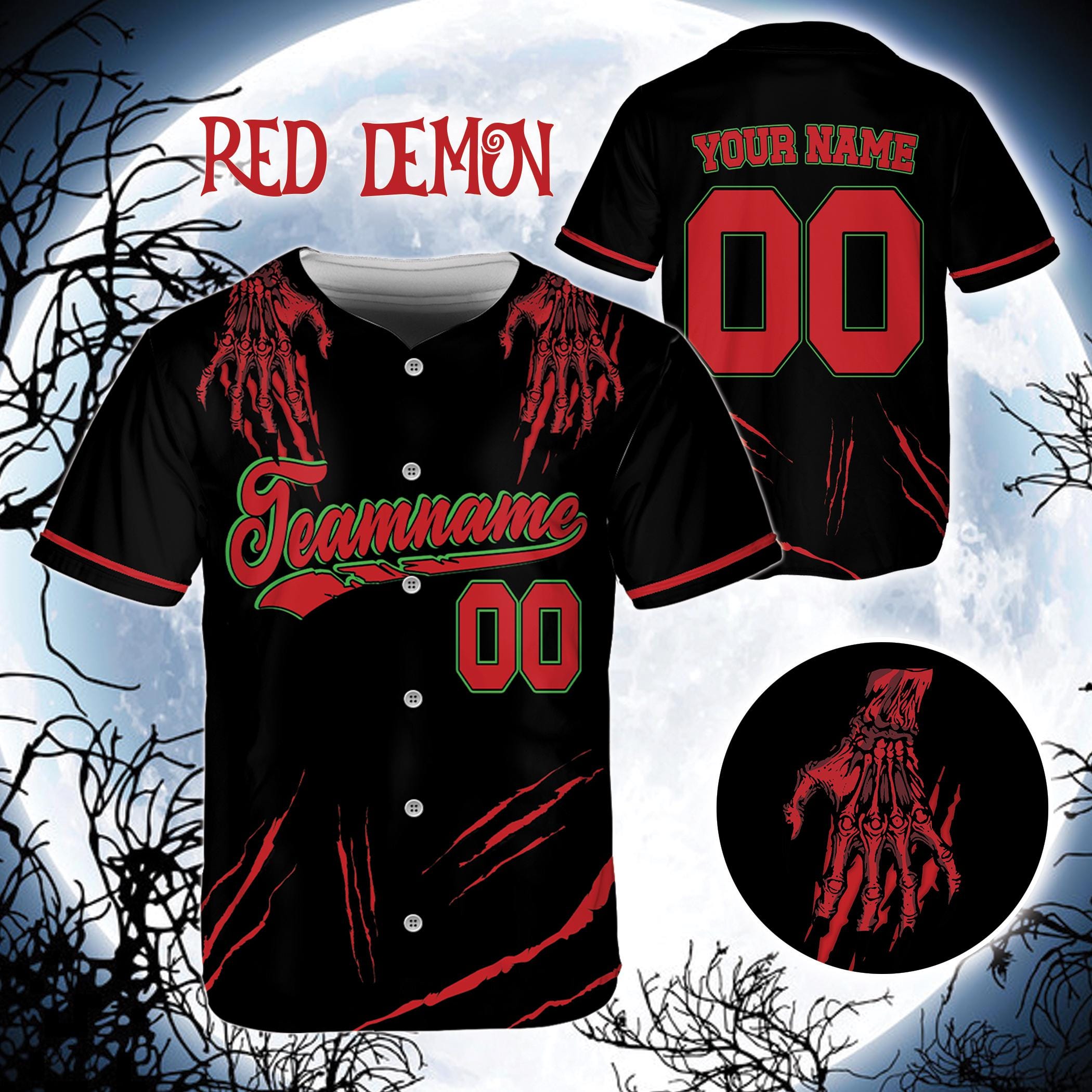 Jerseytrend Horor Zoombie Halloween  Personalized Baseball Jersey For Fans - Image 4